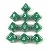 Chessex Manufacturing 26205 Opaque Green With White - Ten Sided Die D10 Set Of 10