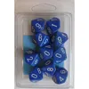 Chessex Manufacturing 26206 Opaque Blue With White - Ten Sided Die D10 Set Of 10