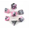 Chessex Manufacturing 26430 Cube Gemini Set Of 7 Dice - Black & Pink With White Numbering