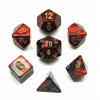 Chessex Manufacturing 26433 Cube Gemini Set Of 7 Dice - Black & Red With Gold Numbering