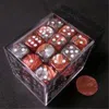 Chessex Manufacturing 26824 D6 Cube Gemini Set Of 36 Dice, 12 Mm - Copper & Steel With White Numbering