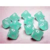 Chessex Manufacturing 27205 D10 Clamshell Set Of 10 Dice - Frosted Teal With White Numbering