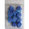 Chessex Manufacturing 27236 D10 Clamshell Set Of 10 Dice - Vortex Blue With Gold Numbering