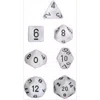 Chessex Manufacturing 27401 Cube Set Of 7 Dice - Frosted Clear With Black Numbering