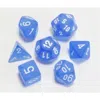 Chessex Manufacturing 27406 Cube Set Of 7 Dice - Frosted Blue With White Numbering