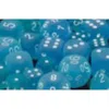 Chessex Manufacturing 27416 Frosted Cold With White Numbers Dice Set Of 7