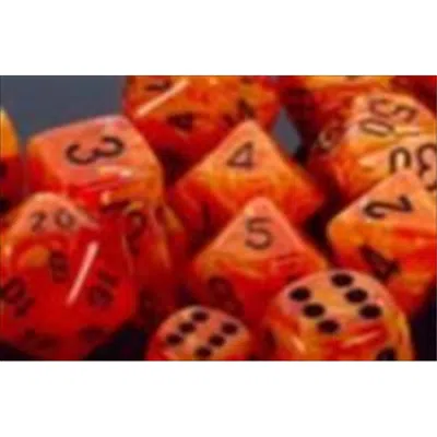 Chessex Manufacturing 27433 Vortex Orange With Black Numbering Dice Set Of 7