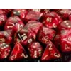 Chessex Manufacturing 27434 Vortex Bugundy With Gold Numbers Dice Set Of 7