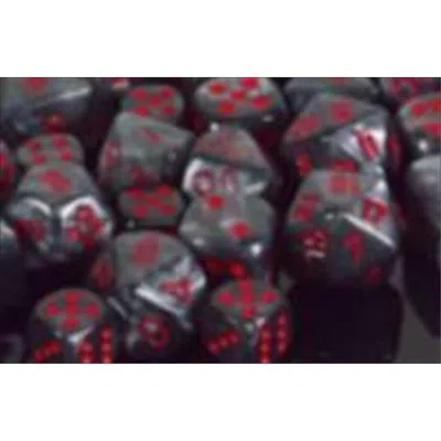 Chessex Manufacturing 27678 16 Mm Velvet Black With Red Numbers D6 Dice Set Of 12