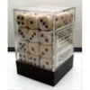 Chessex Manufacturing 27802 12 Mm Marble Ivory With Black Numbering D6 Dice Set Of 36