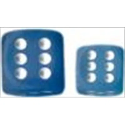 Chessex Manufacturing 27816 12 Mm Frosted Carribean Blue With White Numbers D6 Dice Set Of 36