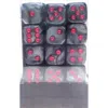 Chessex Manufacturing 27878 12 Mm Velvet Black With Red Numbers D6 Dice Set Of 36