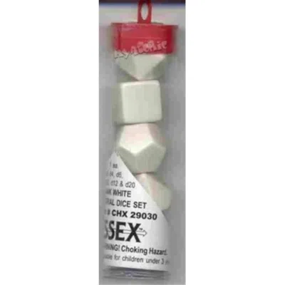 Chessex Manufacturing 29030 Tube Opaque Blank White Dice 6 Set