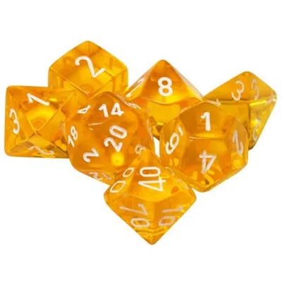 Chessex Manufacturing Board Game Cube - Translucent Yellow & White - Set Of 7