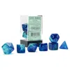 Chessex Manufacturing Cube Gemini Luminary Blue & Blue Dice With Light Blue Numbers Set Of 7