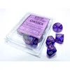 Chessex Manufacturing D10 Clamshell Borealis Luminary Dice, Royal Purple With Gold Numbers - Pack Of 10