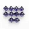 Chessex Manufacturing D10 Clamshell Purple Translucent Dice White Numbers - Set Of 10