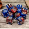 Chessex Manufacturing D6 Cube 16mm Opaque Ww2 United Kingdom Gemini Blue Red & White Dice - 12 Count