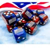 Chessex Manufacturing D6 Cube 16mm Opaque Ww2 United States Gemini Blue Red & White Dice - 12 Count