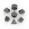 Chessex Manufacturing Dark Metal Dice With Black Numbers - Set Of 7