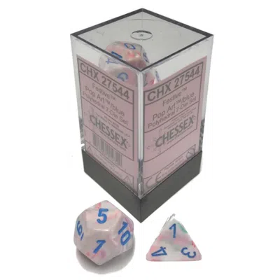 Chessex Manufacturing Festive Pop-art & Blue Dice - Set Of 7