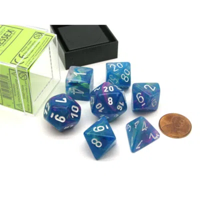 Chessex Manufacturing Festive Waterlily & White Dice - Set Of 7