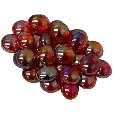 Chessex Manufacturing Glassstonestube - Crystal Red Iridized, Board Gaming Stone - 40 Piece