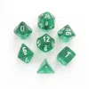 Chessex Manufacturing Green Translucent Dice With White Numbers - Set Of 7
