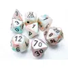 Chessex Manufacturing Lustrous Luminary Tube Lab Dice - Sea Shell & Black - Set Of 7