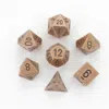 Chessex Manufacturing Metal Dice With Black Numbers - Copper, Set Of 7