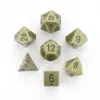 Chessex Manufacturing Metal Dice With Black Numbers - Old Brass, Set Of 7