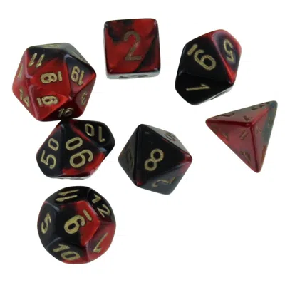 Chessex Manufacturing Mini Gemini Dice Set Black Red & Gold - Set Of 7