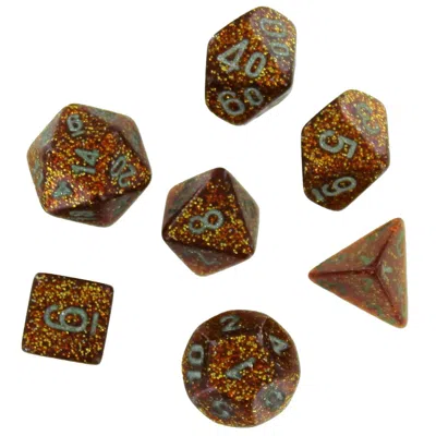 Chessex Manufacturing Mini Glitter Gold & Silver Dice Set - Set Of 7