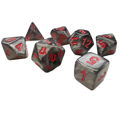 Chessex Manufacturing Mini Velvet Black & Red Dice Set - Set Of 7