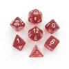 Chessex Manufacturing Red Translucent Dice With White Numbers - Set Of 7