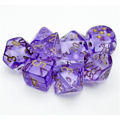 Chessex Manufacturing Translucent Lavender & Gold Dice Set - Set Of 7