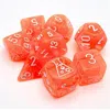 Chessex Manufacturing Translucent Neon Orange & White Dice Set - Set Of 7