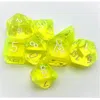 Chessex Manufacturing Translucent Neon Yellow & White Dice Set - Set Of 7