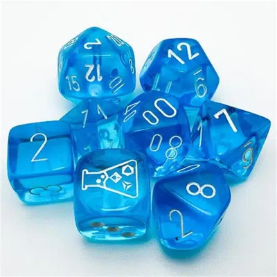 Chessex Manufacturing Translucent Tropical Blue & White Dice Set - Set Of 7