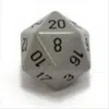 Chessex Manufacturing Xq2010 Opaque Single Jumbo 34 Mm D20 Dice Dark Grey With Black