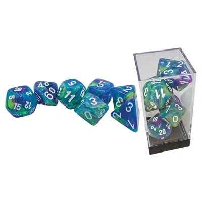 Chessex Mega Hedrals Festive Waterlily Dice Bags White - Set Of 7