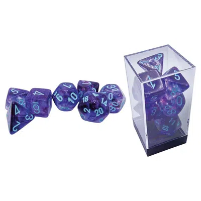 Chessex Mega Hedrals Nebula Dice Bags Nocturnal & Teal Set Of 7