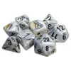 Chessex Tube Lab Marble Dice Calcite & Black - Set Of 7
