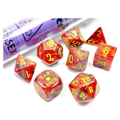 Chessex Tube Lab Vortex Underworld Dice, Yellow - Set Of 7