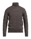 Chester Taylor London Man Turtleneck Dark Brown Size 38 Acrylic, Alpaca Wool, Wool, Viscose