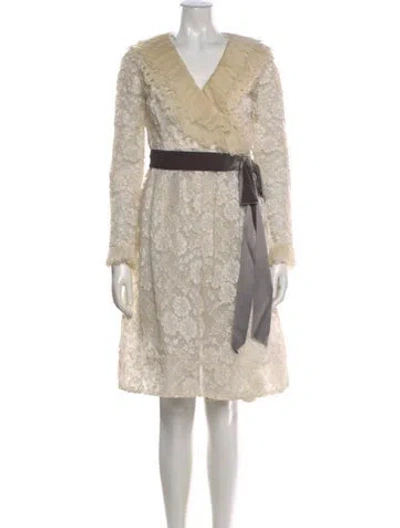 Pre-owned Chester Weinberg Vintage Knee-length Dress In Gray