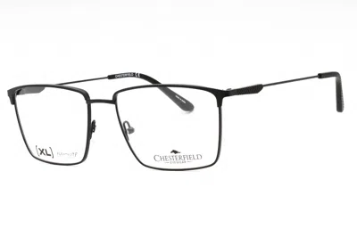 Chesterfield Ch102xl Rectangular Metal Frame Eyeglasses In Black