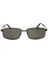 Chesterfield Men's Rectangular Metal Sunglasses In Black