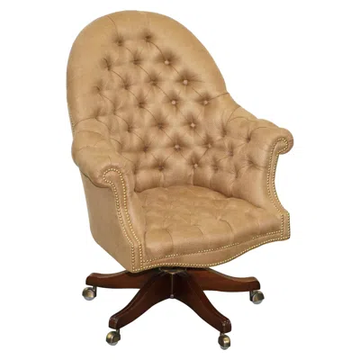 Pre-owned Chesterfield One Of A Kind Fully Restored Hardwood  Captains Directors Armchair In Brown