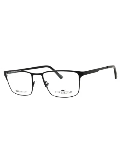 Chesterfield Rectangular Metal Eyeglasses For Men - Size 112xl In Black